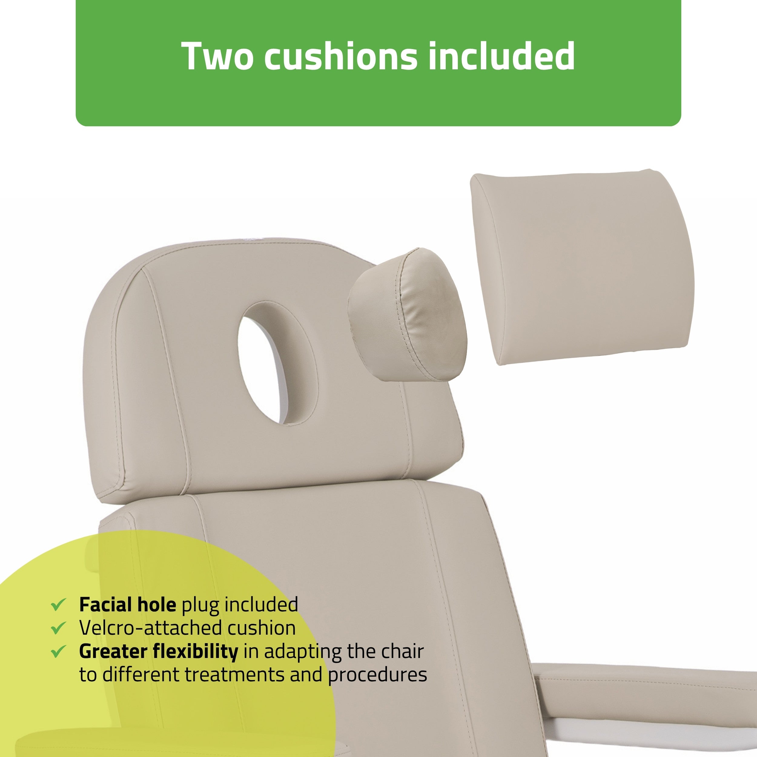Tavia elektrinis kosmetologinis krėslas Satin Comfort K733, smėlio spalvos