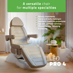 Habys Leo PRO 4 elektrinis kosmetologinis gultas K522, pilkas – vaizdas 2