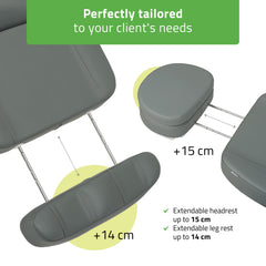 Elektrinis kosmetologinis gultas Luxoria PRO 5 K721 – pilkas (ash grey)