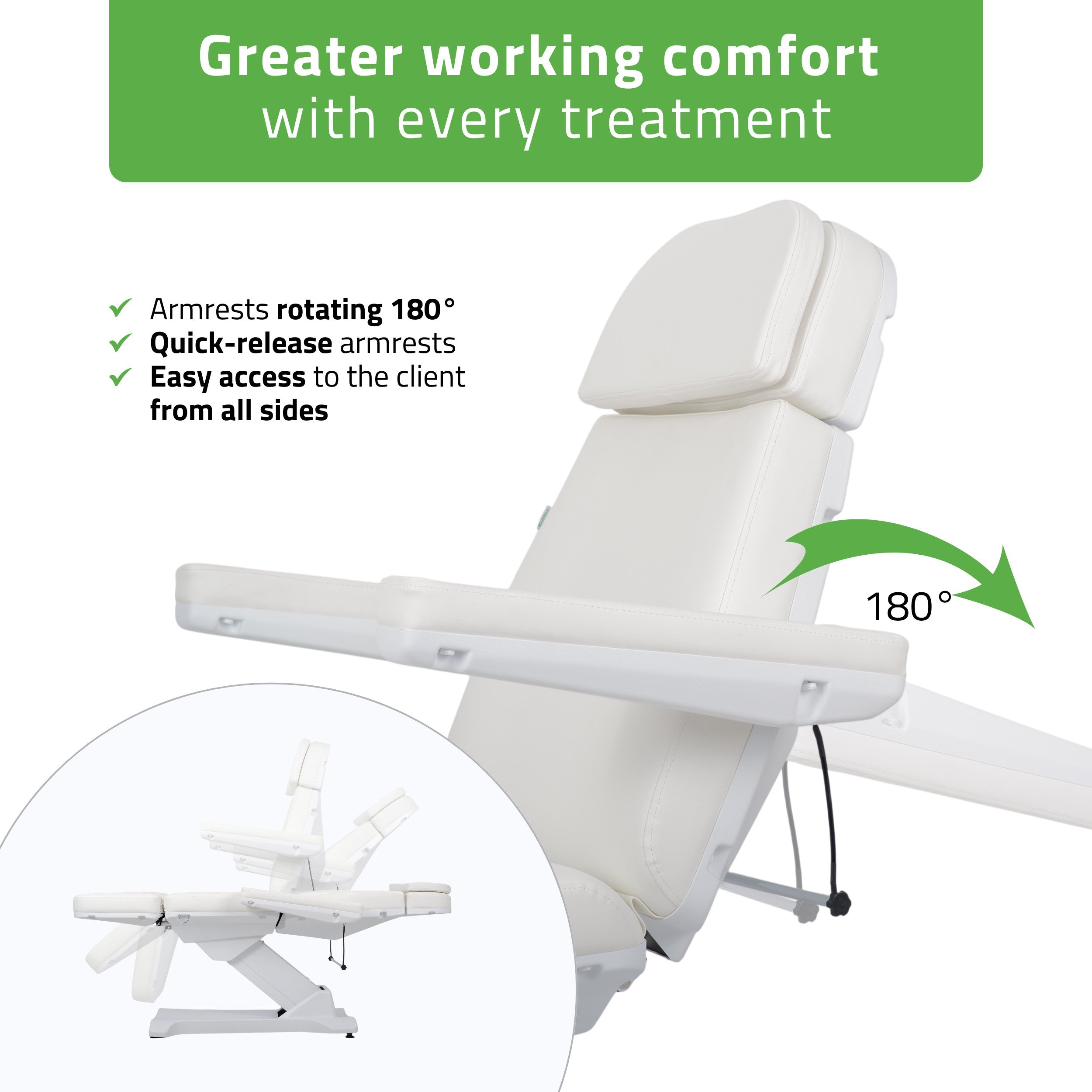 Selia PRO 4 Touch Core K315 elektrinis kosmetologinis gultas baltas Habys