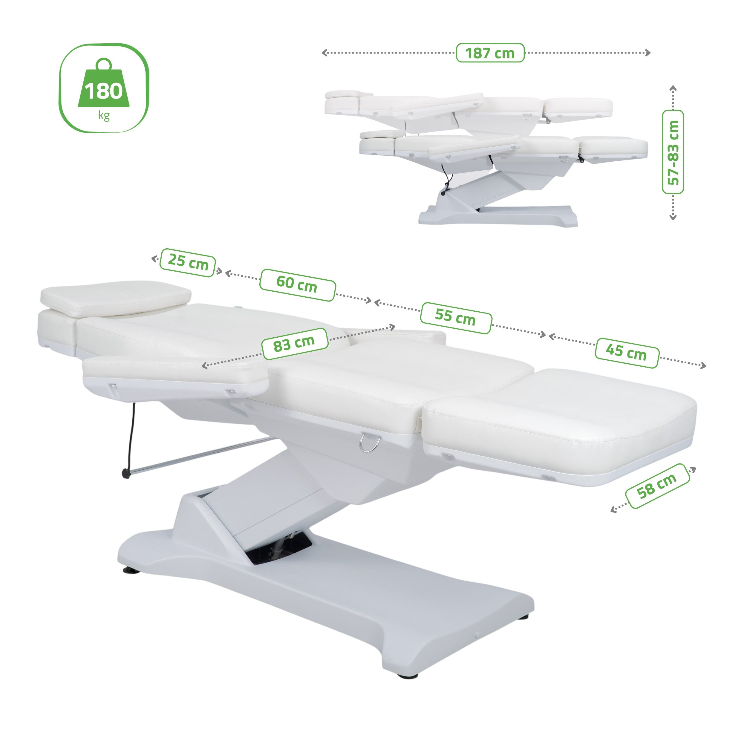 Selia PRO 4 Touch Core K315 elektrinis kosmetologinis gultas baltas Habys