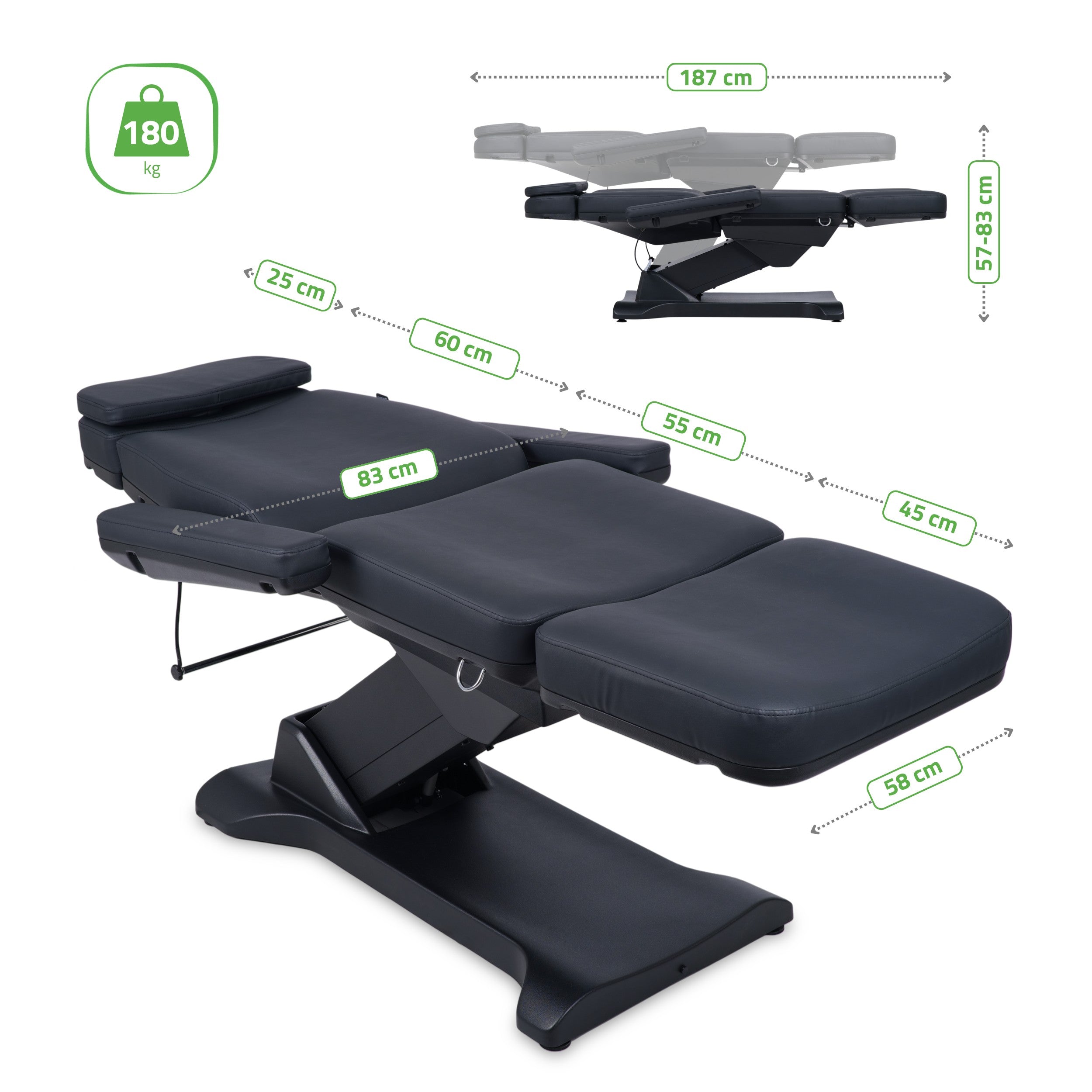 Selia PRO 4 Touch Core K315 elektrinis kosmetologinis gultas juodas Habys