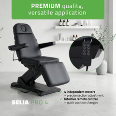 Selia PRO 4 Touch Core K315 elektrinis kosmetologinis gultas juodas Habys