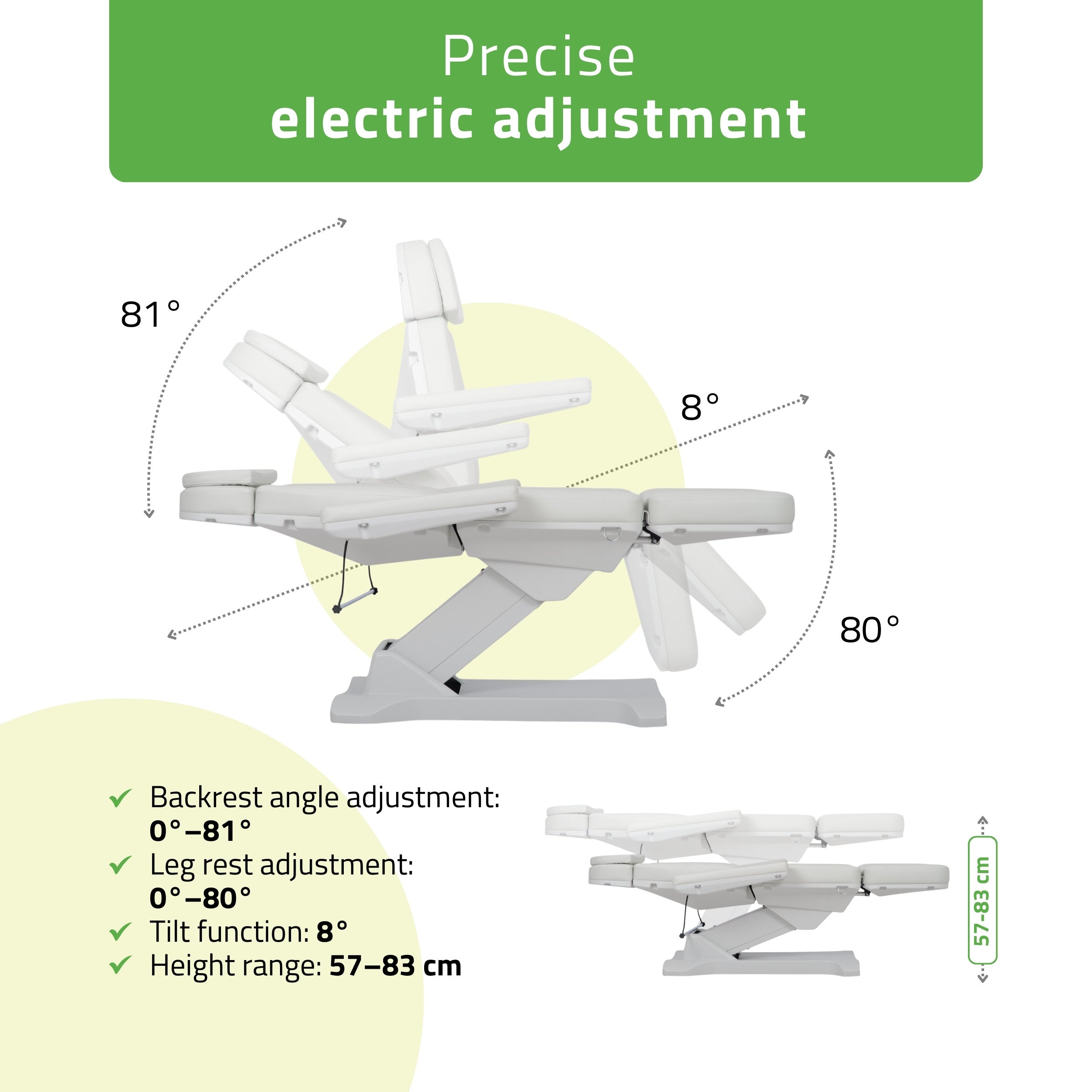 Selia PRO 4 Touch Core K315 elektrinis kosmetologinis gultas pilkas Habys