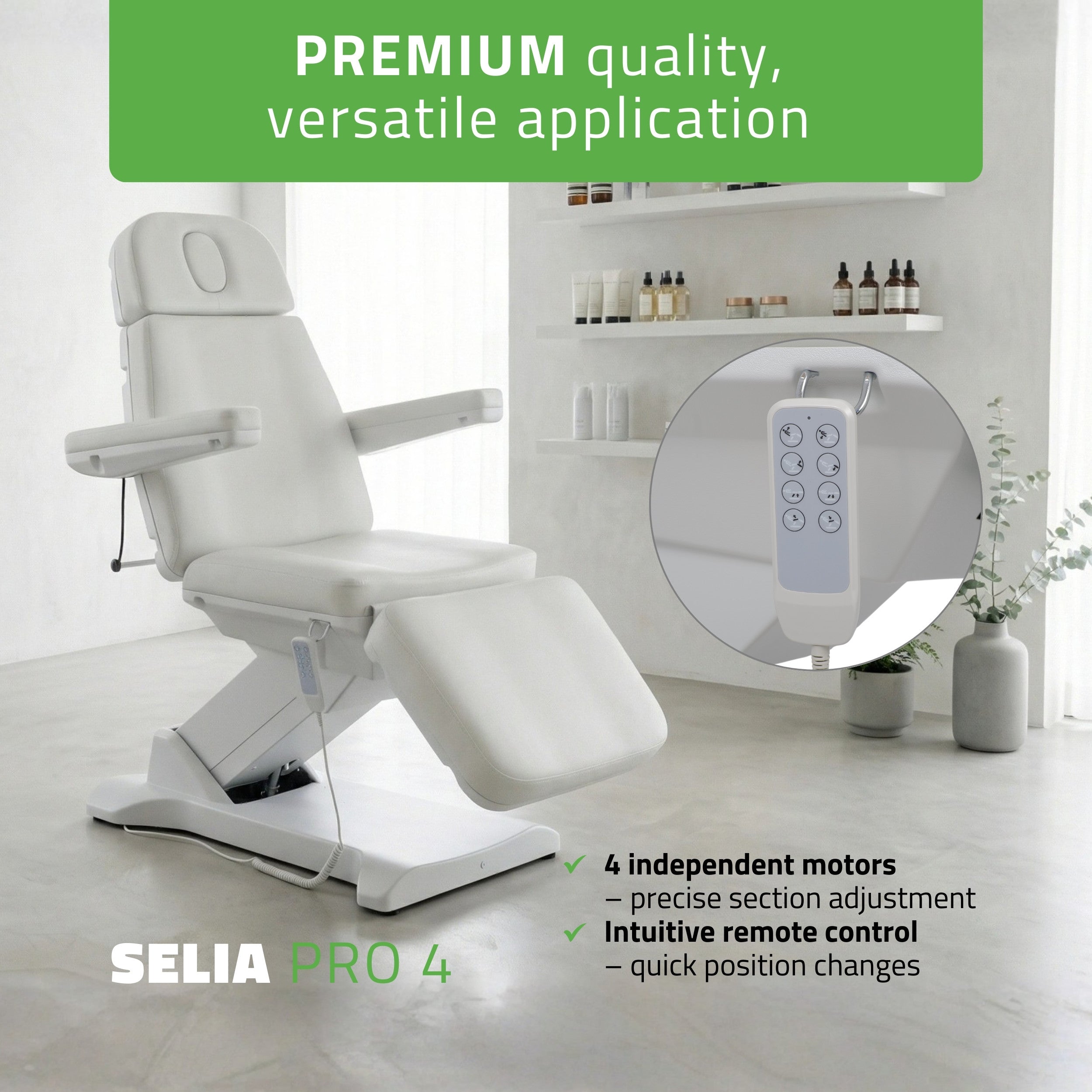 Selia PRO 4 Touch Core K315 elektrinis kosmetologinis gultas pilkas Habys