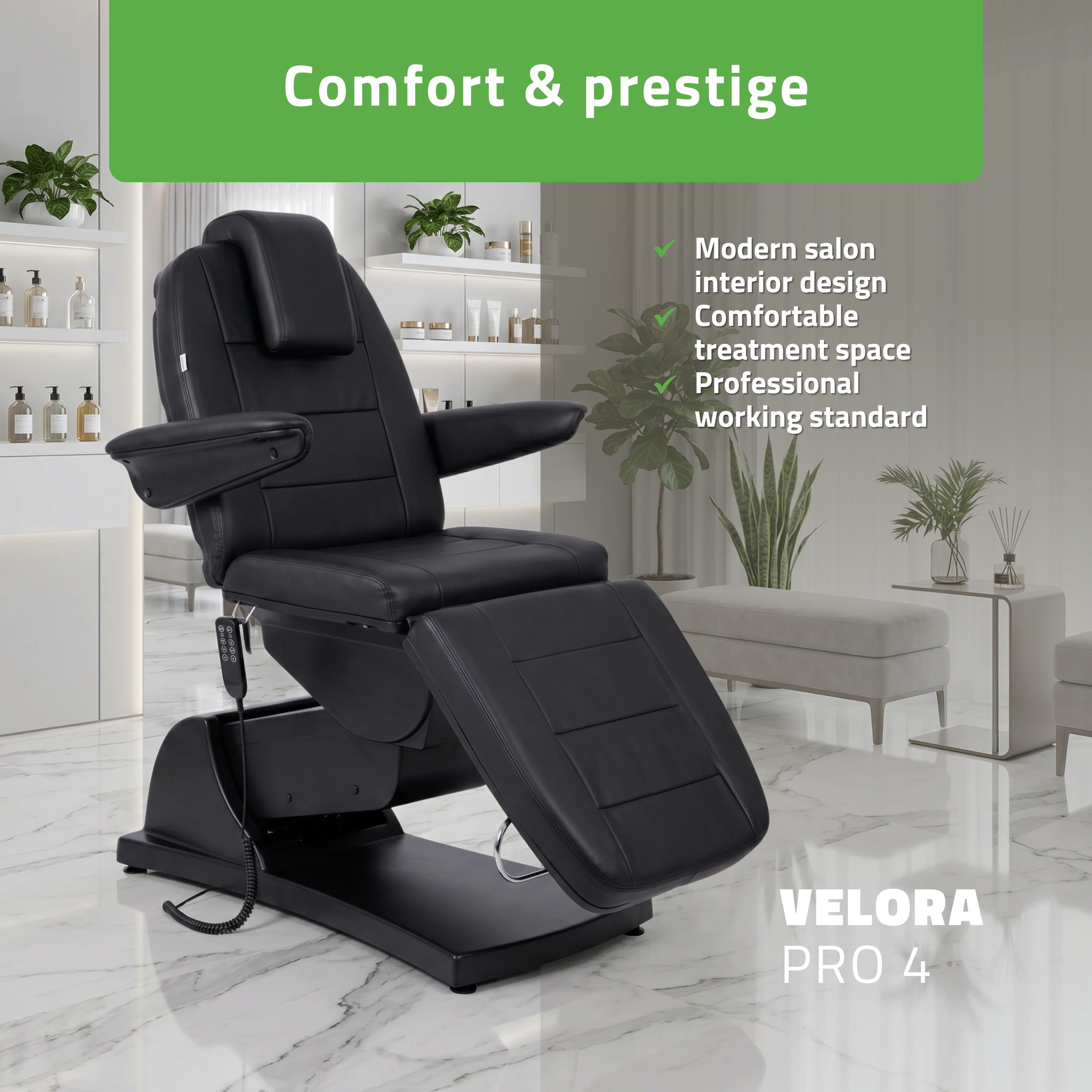 Electric beauty chair Velora PRO 4 Touch Core k315 black