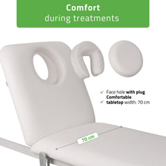 Elektrinis masažo stalas Habys Estella ERGO 2, k701, 2 varikliai, baltas