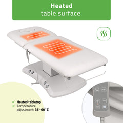 Elektrinis masažo stalas Habys Estella ERGO 2, k701, 2 varikliai, baltas