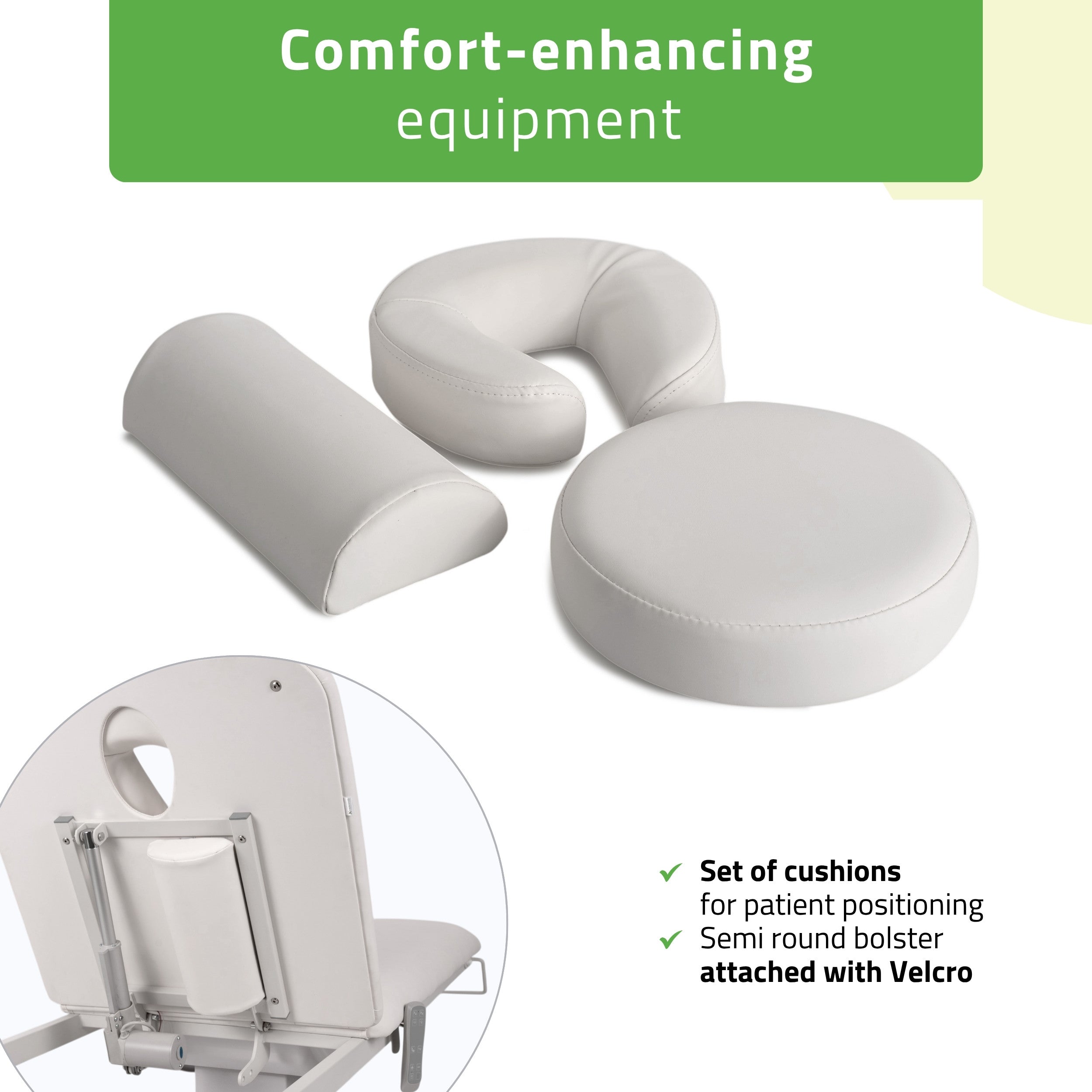 Elektrinis masažo stalas Habys Estella ERGO 2, k701, 2 varikliai, baltas