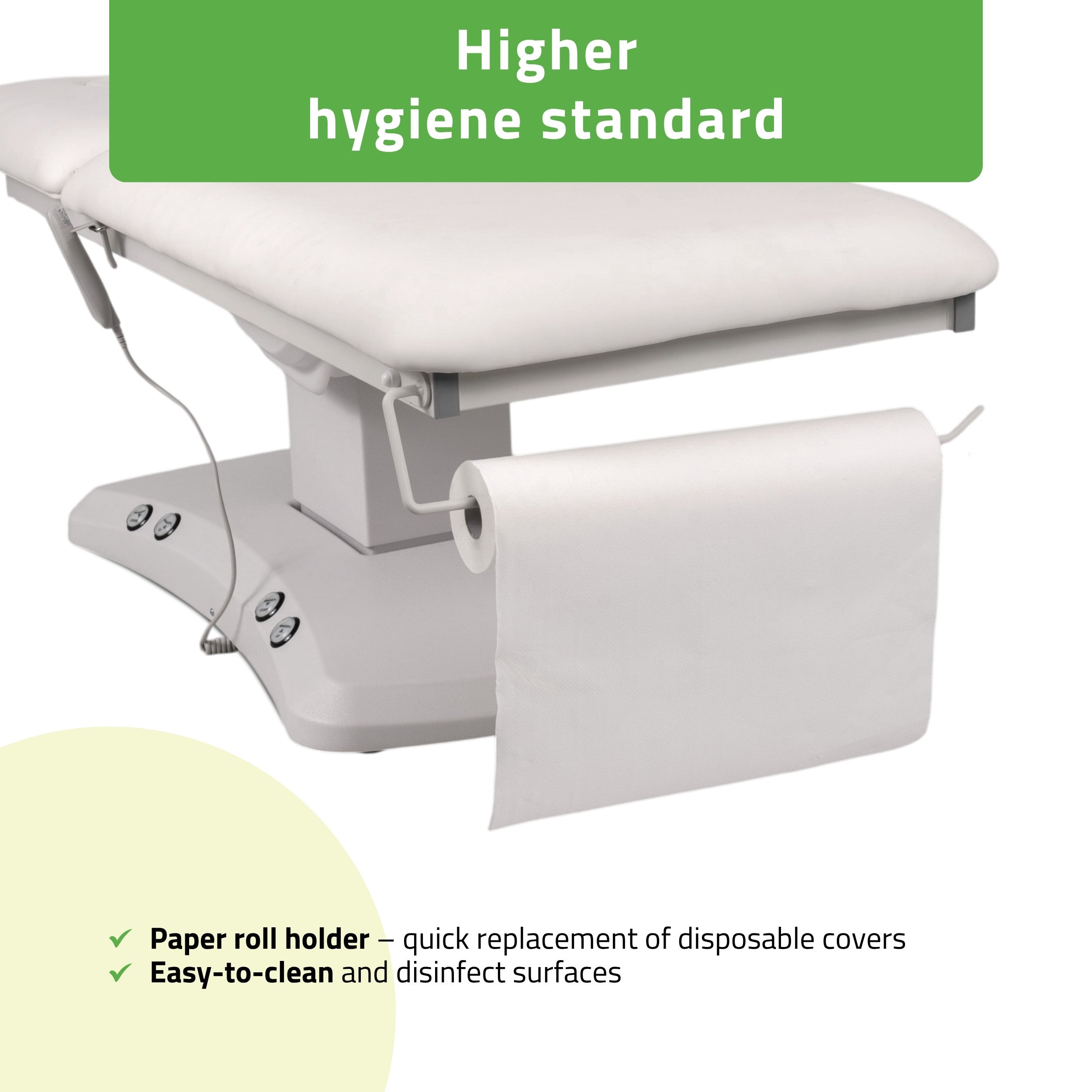 Elektrinis masažo stalas Habys Estella ERGO 2, k701, 2 varikliai, baltas