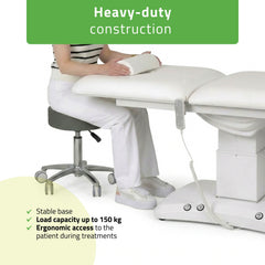 Elektrinis masažo stalas Habys Estella ERGO 2, k701, 2 varikliai, baltas