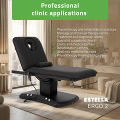 Elektrinis masažo stalas Habys Estella ERGO 2, k715, 2 varikliai, juodas