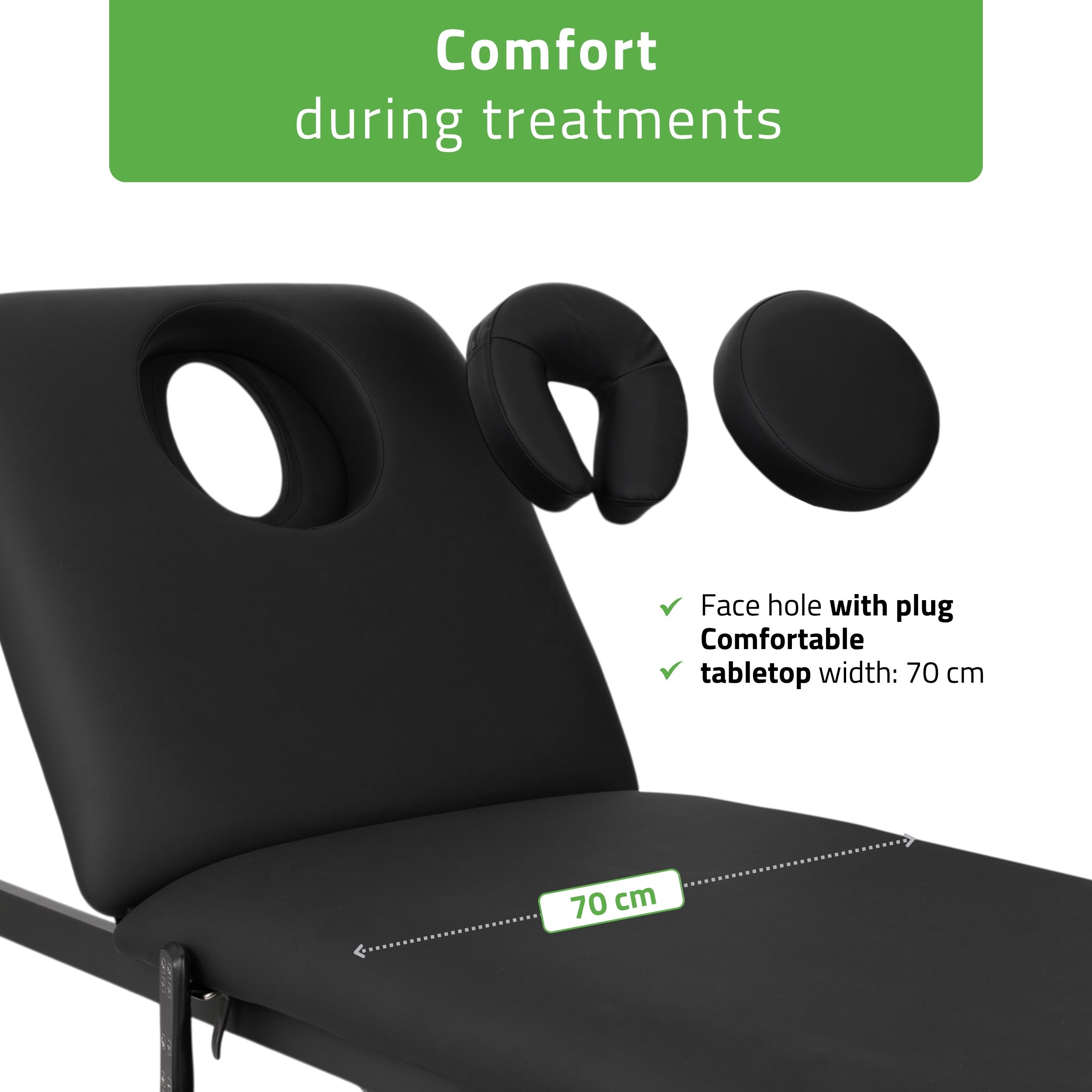 Elektrinis masažo stalas Habys Estella ERGO 2, k715, 2 varikliai, juodas