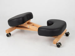 Ergo Simple ergonominė kėdė klūpėjimui, natūralaus medžio, su fiksuojamais ratukais