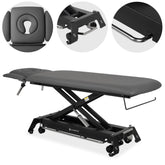 --Evero Cross X4 ERGO therapy table, electric height adjustment, foot control bar, ERGO cushion, Satin Comfort k722 gray-