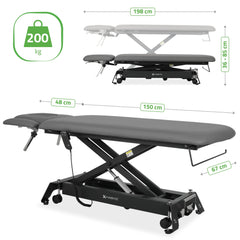 -9-Evero Cross X4 ERGO therapy table, electric height adjustment with hand remote control, ERGO cushion, Touch Core k322 gray-9