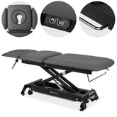 --Evero Cross X5 ERGO therapy table, electric height adjustment, foot control bar, ERGO cushion, Satin Comfort k722 gray-