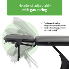 Elektrinis masažo / reabilitacijos stalas Fortis 2 ERGO – Habys, pilkas (k722)