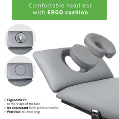 Elektrinis masažo / reabilitacijos stalas Fortis 2 ERGO – Habys, pilkas (k722)