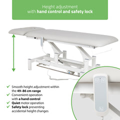 Elektrinis masažo / reabilitacijos stalas Fortis 2 ERGO – Habys, šviesiai pilkas
