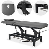 --Fortis 2 treatment table, electric adjustment, foot control bar, hand remote control, head cushion, k722 gray-