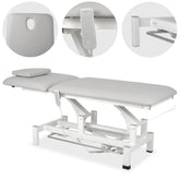 --Fortis 2 treatment table, electric adjustment, foot control bar, hand remote control, head cushion, k729 light gray-