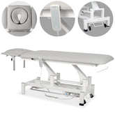 --Fortis 4 ERGO treatment table, electric height adjustment with foot control bar, ERGO cushion, k729 light gray-