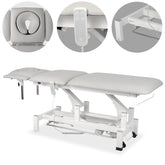 --Fortis 5 ERGO treatment table, electric height adjustment with foot control bar,ERGO cushion, k729 light gray-