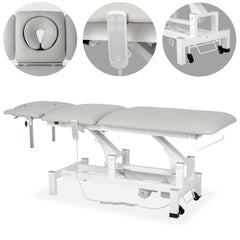 --Fortis 5 ERGO treatment table, electric height adjustment with hand remote control, ERGO cushion, k729 light gray-
