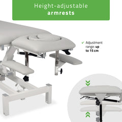 -8-Fortis 5 ERGO treatment table, electric height adjustment with hand remote control, ERGO cushion, k729 light gray-8