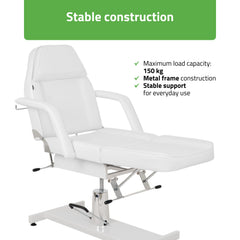 Alora hidraulinis kosmetologinis krėslas Touch Core K301, baltas