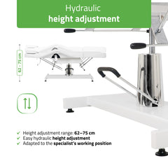 Alora hidraulinis kosmetologinis krėslas Touch Core K301, baltas