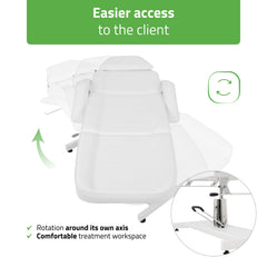 Alora hidraulinis kosmetologinis krėslas Touch Core K301, baltas