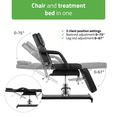 Alora hidraulinis kosmetologinis krėslas Touch Core K315, juodas