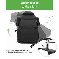 Alora hidraulinis kosmetologinis krėslas Touch Core K315, juodas