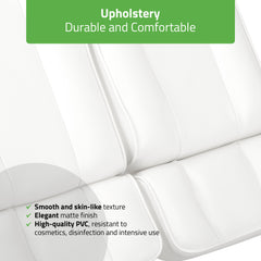 Kosmetologinis hidraulinis gultas - pedikiūro kėdė Habys MAX Bianco, balta