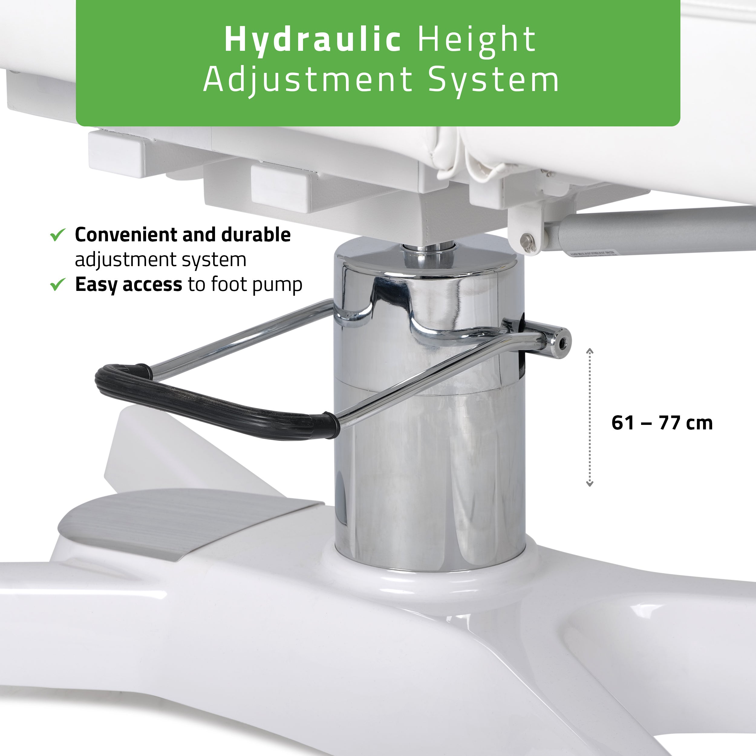 Kosmetologinis hidraulinis gultas - pedikiūro kėdė Habys MAX Bianco, balta