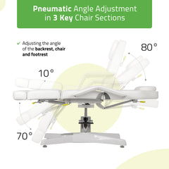Kosmetologinis hidraulinis gultas - pedikiūro kėdė Habys MAX Bianco, balta