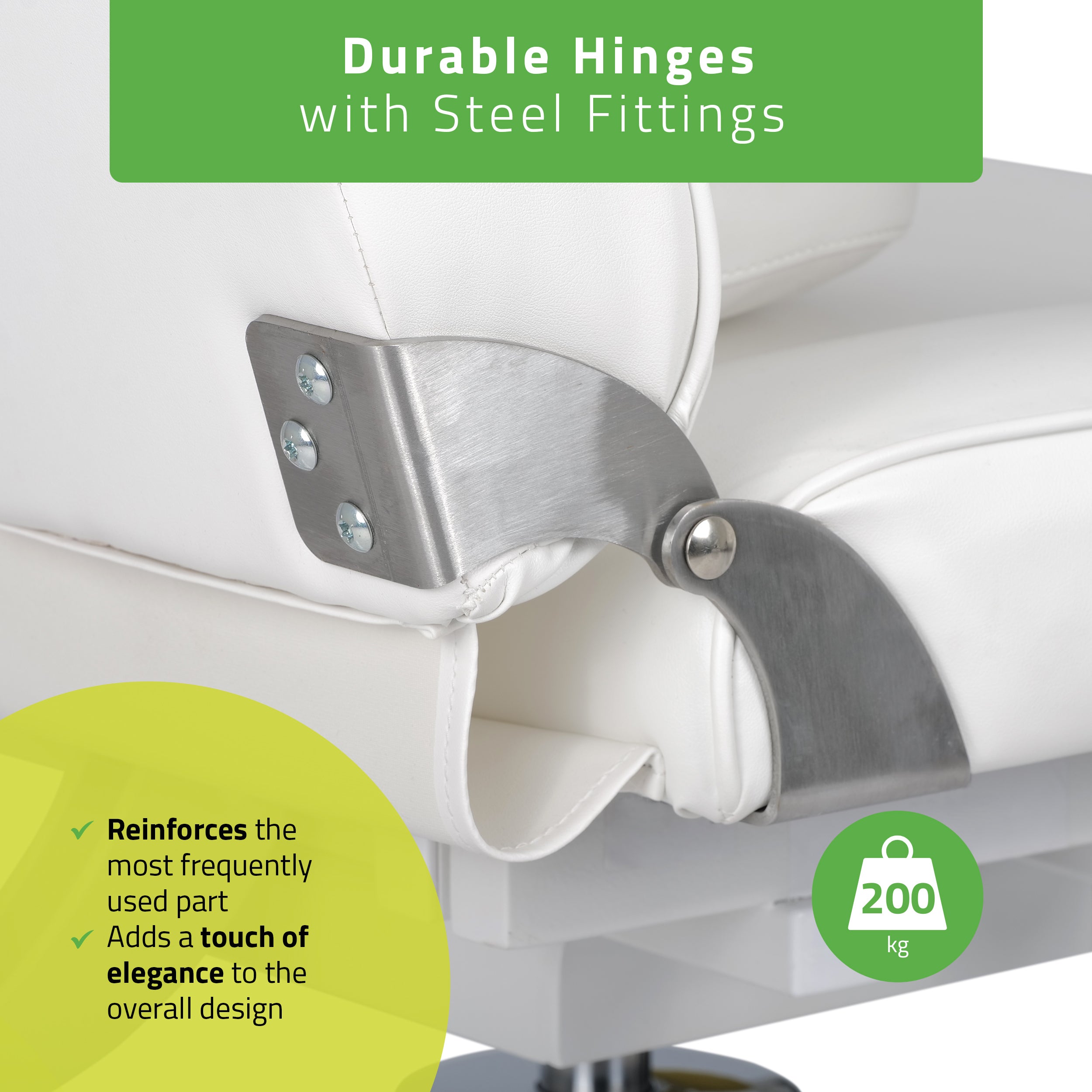 Kosmetologinis hidraulinis gultas - pedikiūro kėdė Habys MAX Bianco, balta