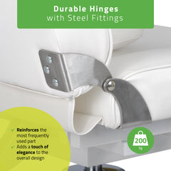 Kosmetologinis hidraulinis gultas - pedikiūro kėdė Habys MAX Bianco, balta