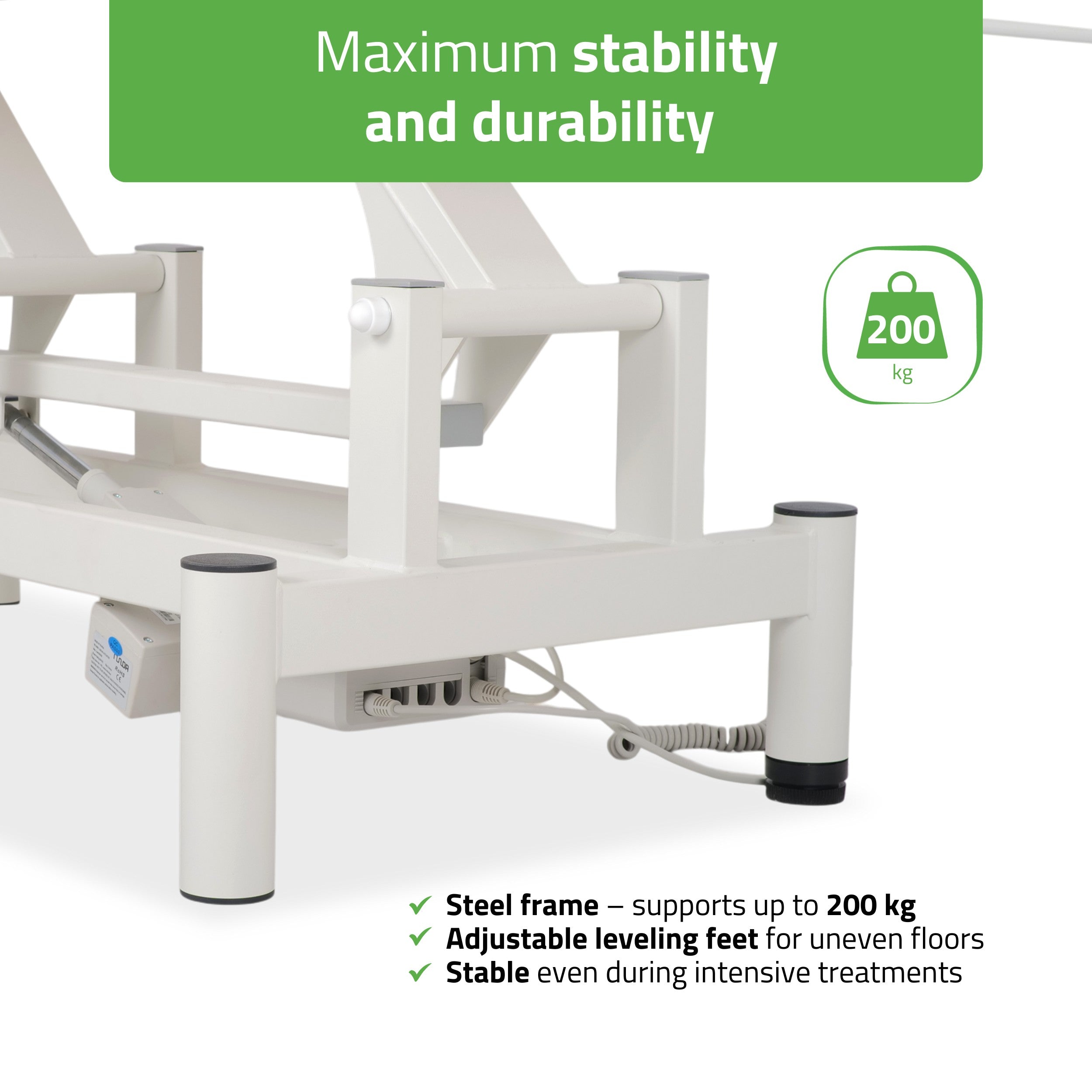 -5-Optima therapy table, electric height adjustment with hand remote – Satin Comfort k701 white-5