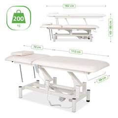 -7-Optima therapy table, electric height adjustment with hand remote – Satin Comfort k701 white-7