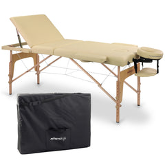 Nešiojamas masažo stalas „Aveno Life Bianca Comfy Base K533“ – smėlio spalvos