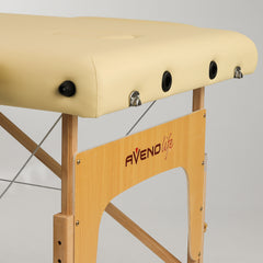 Nešiojamas masažo stalas „Aveno Life Bianca Comfy Base K533“ – smėlio spalvos