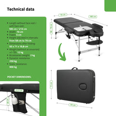 Portable massage table Nadia 70 Comfy Base K515 Black