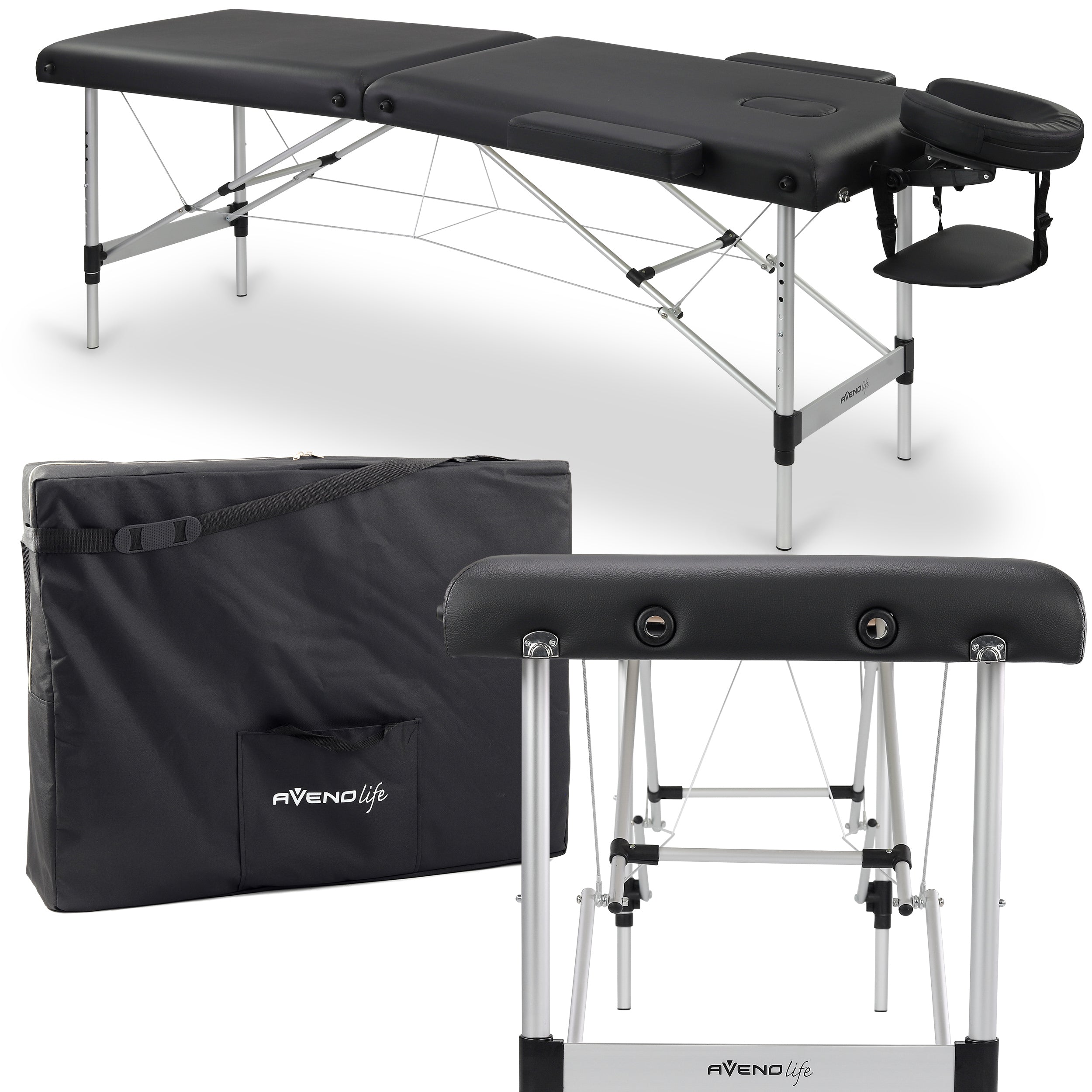 Nešiojamas masažo stalas „Habys Nadia 60 Comfy Base K515“ – juodas