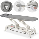 --Proxima V2 Ergo therapy table, electric height adjustment with foot control bar, ERGO cushion, Touch Core k322 gray-