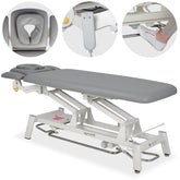 --Proxima V4 Ergo therapy table, electric height adjustment with foot control bar, ERGO cushion, Touch Core k322 gray-