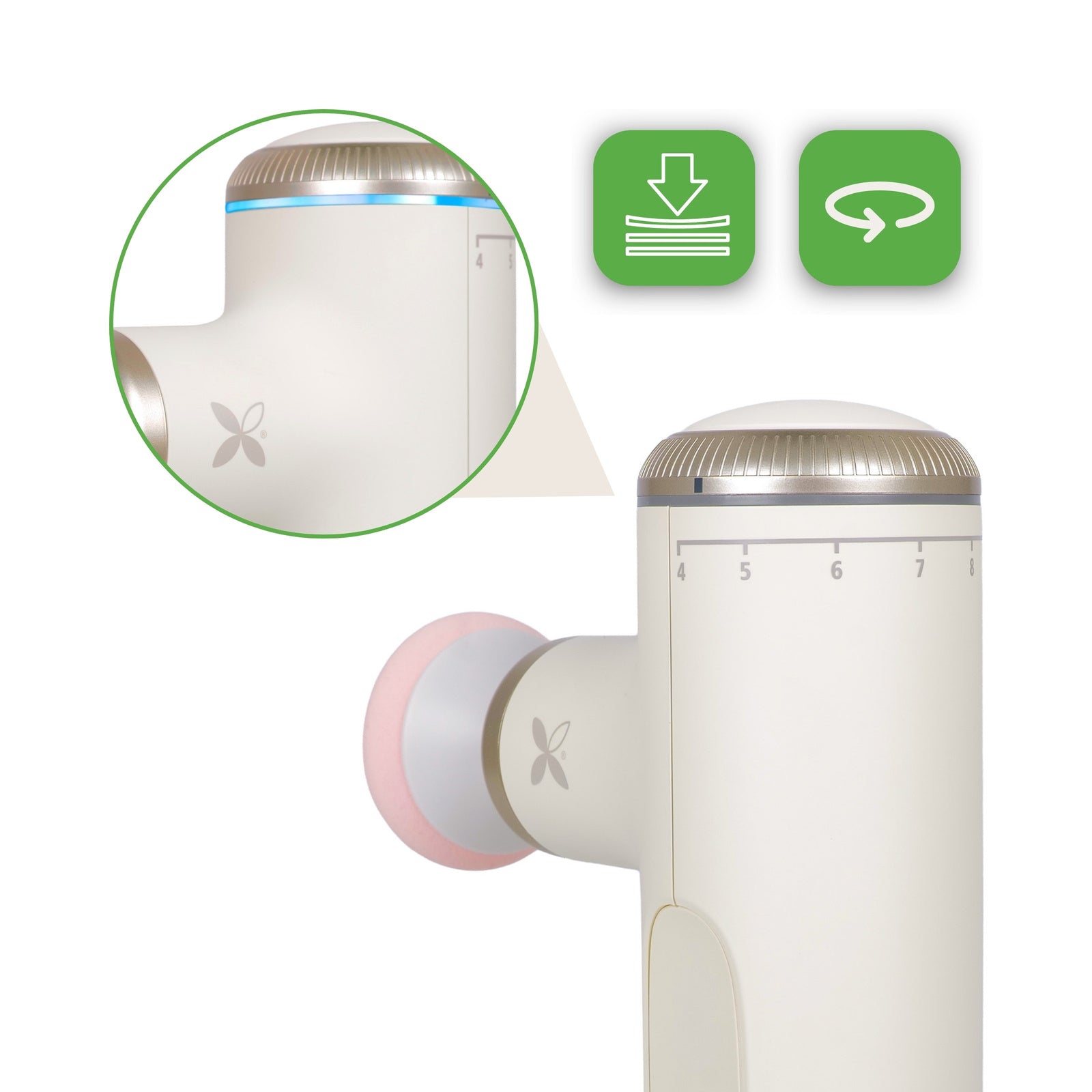 Mini masažo pistoletas Habys Pulse Mini – Ivory