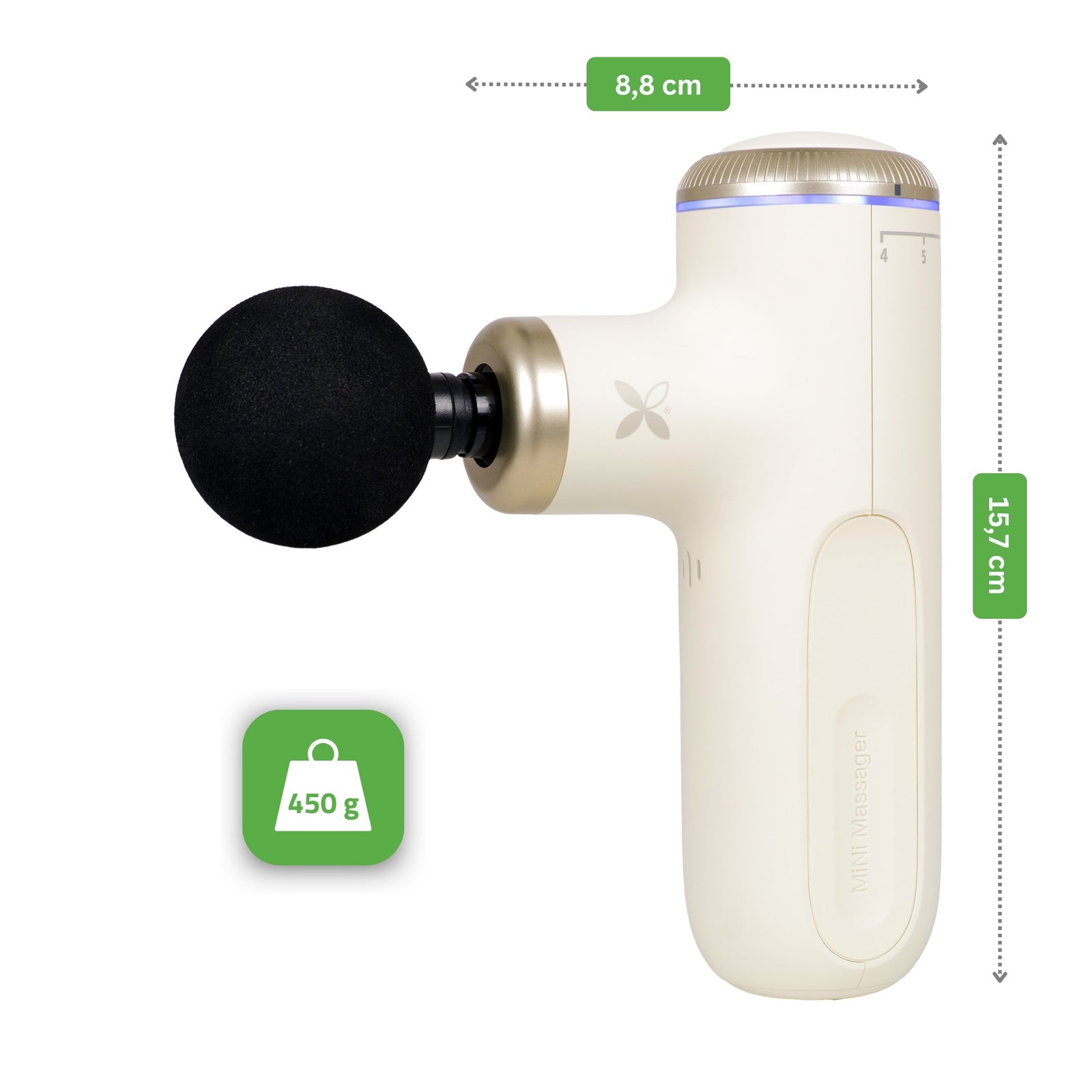 Mini masažo pistoletas Habys Pulse Mini – Ivory